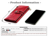women's leather wallet, anti-skimming wallet, retro style wallet, Korean fashion wallet, long wallet V1106-939-98020-BOT-L