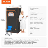 VEVOR Sauna Tent Far Infrared 1400W Personal Home Spa Loss Weight Detox Therapy V952-YHWBXSSNQCCS9JZUFV3