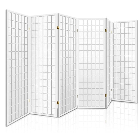 Artiss 6 Panel Room Divider Screen 261x179cm White RD-4019-6P-WH-AB