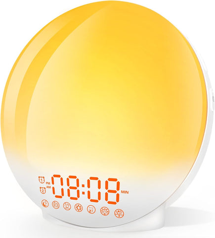 Sunrise Alarm Clock Wake Up Light 7 Sounds, Dual Alarms, Snooze, FM Radio V413-SUNSHINE ALARM