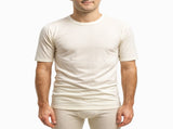 MERINO SKINS Crew Neck Short Sleeve T-Shirt Top 100% Wool Underwear Thermals in Natural - Medium V563-MERINOS-CRWSS-NAT-M96