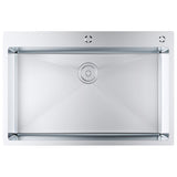 Kitchen Sink, 304 Stainless Steel Drop-In Sinks, Top Mount Single Bowl Basin with Accessories V952-QRSSCTSPDCY335P1LV0