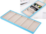 Glasses Organizer Jewelry Tray, 5 Grids Leather Eyeglass Storage Case Sunglass Display Tray and V1259-DP01-A-781