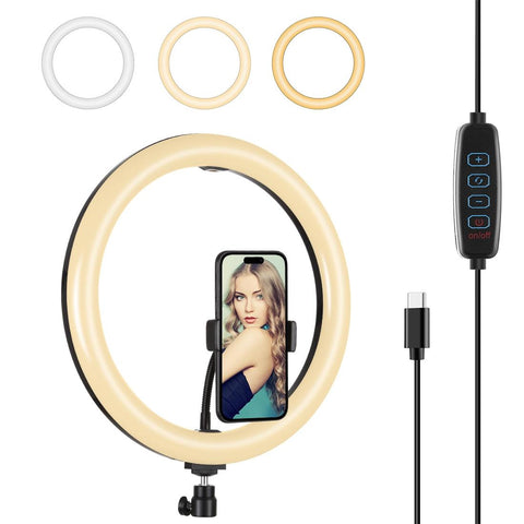 11.8 Dual Colour Led Ring Light With Phone Clamp - 3 Modes PRL-B656UP