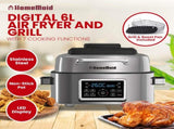 Homemaid Digital 6L Air Fryer and Grill Stainless Steel Housing LED Display AFG02
