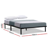 Artiss Bed Frame Double Size Metal Bed Frame TED MBED-C-TED-D-BK