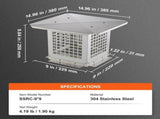 Chimney Cap 9 x 9 304Stainless Steel Fireplace Flue Caps Cover Mesh V952-BXGFXPDYDGYSKQNL5V0