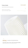 Unique Pleated Design Table Lamp - 3D Printed Washable Shade, Wooden Base, Adjustable LED V888-ELOSUNG26979