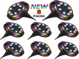 8-Pack Solar Ground Lights 12 LED Waterproof Landscape Path Lights Multicolor V1188-MS-710-176