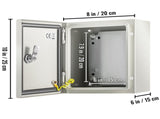 NEMA Steel Enclosure, 25 x 20 x 15 cm NEMA 4X Steel Electrical Box, IP66 Waterproof & Dustproof, V952-DQXJSTCFS25X20X15V0