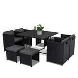 Outdoor Furniture Packages Horrocks 8 Seater Dining Set + Bondi 4 Seater Lounge Sofa – Black V264-OTF-507S-BLK-OTF-503S-BLK