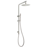WELS Brushed Nickel 2in1 Shower Set Sliding Rail Arm 8" Round Head Stainless Steel Handheld Rose V1233-S4902BNSS019CBNKSR108N