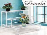 Levede 3 Tier Rectangle Metal Plant UM1160-WH