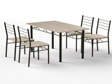 Artiss Dining Table and Chairs Set of 5 Compact Kitchen Furniture Modern Oak DSET-U-5282-WD