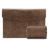 14 Laptop Sleeve & Power Bag - Litchi Leather Dark Brown PRL-5022204240DBT