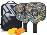 Graffiti Model Fiberglass Pickleball Paddle Set - Vibrant Design for Enhanced Gameplay V888-ELOSUNG12364