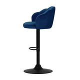 Artiss 2x Bar Stools Gas Lift Velvet Blue BA-K-9968-BLX2