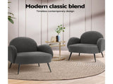 Artiss Armchair Boucle Charcoal Hanes UPHO-C-ARM-5101-CH