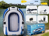 2-Person Inflatable Boat 190x100cm Thick PVC Raft for Lakes/Pools 180kg Capacity with Oars & Pump V1107-XJPHT2