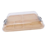 Charcuterie Board with Clear Lid 5 Sections Wooden Cheese Board for Serving Picnics V1294-YM0901-3118250105811