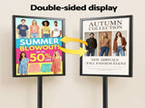 A1 Frame Pedestal Sign Holder Poster Stand Display Board Double Sided 60x90cm SIB-H165-A1-BK
