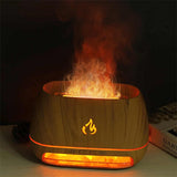 Black Himalayan Salt Flame Aroma Diffuser - 250ml Ultrasonic Humidifier with 7-Color LED Light for V888-ELOSUNG15732