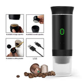 Portable Battery Coffee Maker Espresso Machine, Car Travel Coffee Mini Espresso Machines V1192-AZ-W-0022