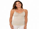 Womens Pure Merino Wool Pointelle Knit Camisole Thermal Top Cami Thermals - Natural V563-TF-LPPWCAMISOLE-NAT-XXL