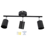 LED Track Light Kit 3 Heads 15.9in Arm 90 Degrees Rotatable Matte Black 3 Light Track Lighting Kit V1294-YM0703-3119230078511
