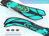 Green Adjustable Open Heel Snorkel Fins, Travel-Size Short Swim Flippers for Snorkeling, Diving & V1107-ADJUSTABLE OPEN HEEL SNORKEL FINS2-S