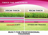 Powertrain Airtrack 20cm Thick 8m x 1m Inflatable Gymnastics Tumbling Mat Air Track - Pink IFM-0801-GYPK
