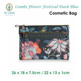 PIP Studio Combi Flower Festival Dark Blue Cosmetic Bag V442-HIN-MISC-COMBIFESTIVAL-DARKBLUE-SH