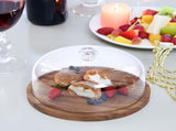 Cake Stand with Lid Wood 12in Round Cake Holder 2-in-1 Dessert Table Display Set and Charcuterie V1294-YM0901-H49309WO