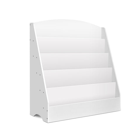 Keezi 5 Tiers Kids Bookshelf Magazine Shelf Organiser Bookcase Display Rack White FURNI-E-BOOK-UBER-WH