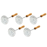 5pcs Potato Masher Portable Stainless Steel Wooden Handle Manual Spud Smasher Kitchen Tool V1294-YM0626-3118220316211