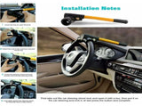 Retractable Car Steering Wheel Lock, Heavy Duty T-Bar Universal Steering Wheel Clamp With 2 Keys For V1188-MS-227-2482