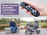 EQUIPMED Power Electric Wheelchair, Long Range, Airline Approved, Alloy, Remote Control, Lithium V219-HELWLCEQPKS8A
