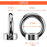 12 pcs Ring Nut, 304 Stainless Steel Ring Nuts, M8 Eye Nut, Eye Nuts, Rings, Eye Bolt For V1188-MS-227-0738