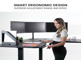 FORTIA Corner Standing Desk, 1730W x 1730W x 750D, 3 Motors, 120kg Load, Sit to Stand Up Electric V219-OFFCMBEQC3KC3K