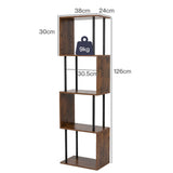 Levede Bookshelf 5 Tier Display Shelf Bookcase Storage Rack S-Shaped Anti-Tip CH1172-WA-5-AU