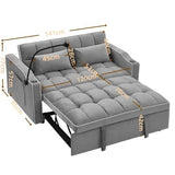 Fashionable Modern and Multi-functional Foldable Velvet Sofa Bed - Light Grey V1316-W2353P151787