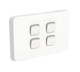 Iconic Series250V 4 Horizontal Switches, White V1202-V1-CLI3044HAVW