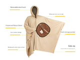 Khaki Cozy 4-in-1 Wearable Fleece Poncho Sleeping Bag - Multifunctional Camping Blanket with V888-ELOSUNG32562