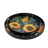 Set 2 Sunflower Decorative Round Trays 45cm V637-20865