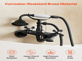 Clawfoot Tub Faucet, Wall Mount Bathtub Faucets with Handheld Shower, Vintage Oil-Rubbed Bronze V952-BGSZZYGLTLTHLAC1L002V0