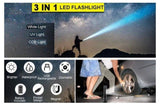 7 Modes Waterproof Rechargeable UV Light Flashlight Torch for Camping V178-58540