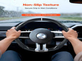 Steering Wheel for 2010-2014 Ford Mustang, Carbon Fiber Steering Wheel D-Shaped Flat-Bottom, Leather V952-QCFXPZYFTMUSW6W31001V0