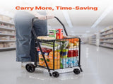 Shopping Cart, Folding Grocery Utility Cart with Swivel Wheels, 40.8 kg Large Load Capacity, Heavy V952-XYC2ZDSTCSJS7HKN9001V0