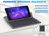 Black foldable wireless keyboard, Broadcom Microchip, US layout keyboard, iOS compatible keyboard, V1347-888-BLA-22349