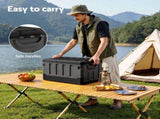 Gardeon Collapsible Outdoor Storage Box 60L Stackable Folding Camping Organizer Black OSB-60L-STR-BK